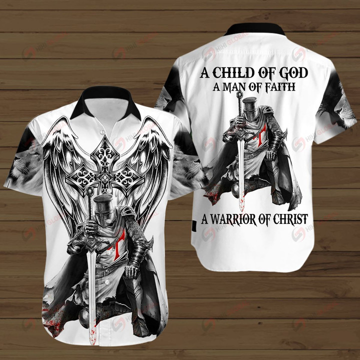 A Child Of God A Man of Faith a Warrior of Christ ALL OVER PRINTED SHIRTS