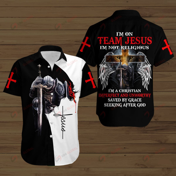 I'm on team Jesus I'm not religious knight Christian ALL OVER PRINTED