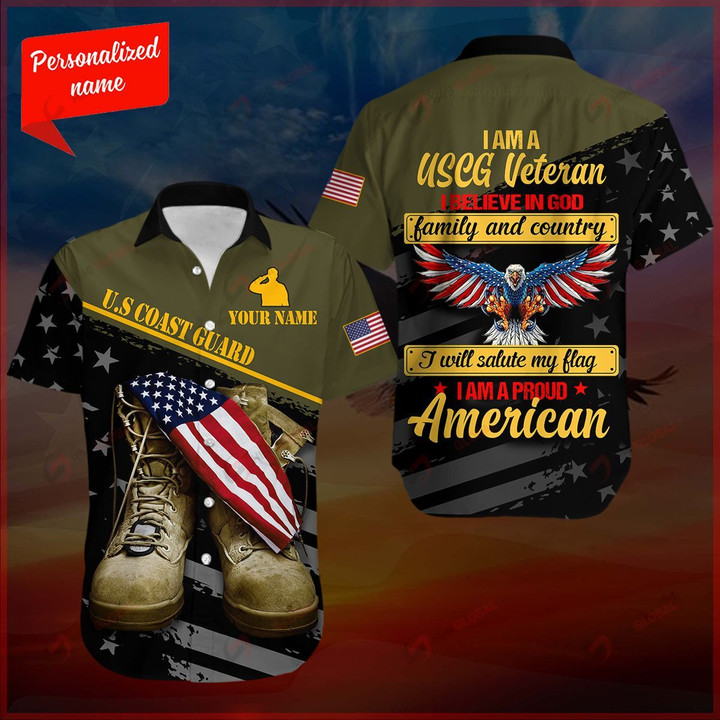I am a USCG Veteran Personalized ALL OVER PRINTED SHIRTS