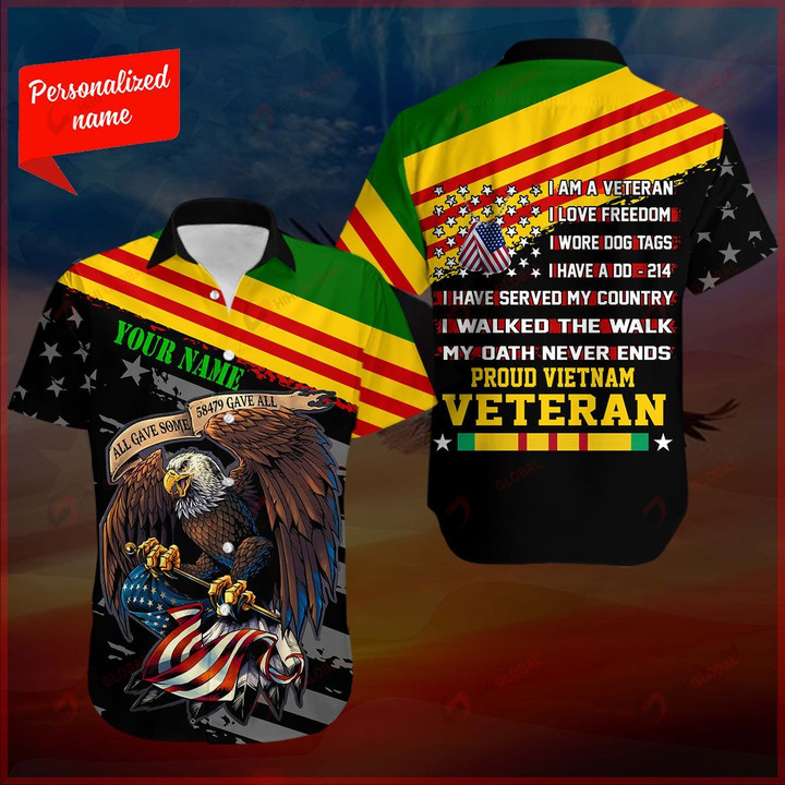 Proud VietNam Veteran Personalized ALL OVER PRINTED SHIRTS