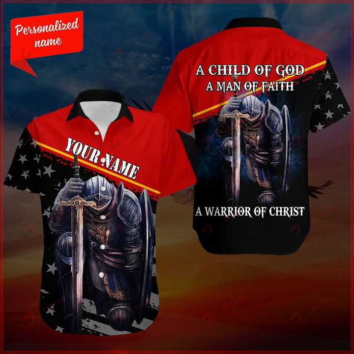 A Child Of God A Man of Faith a Warrior of Christ Personalized ALL OVER PRINTED SHIRTS