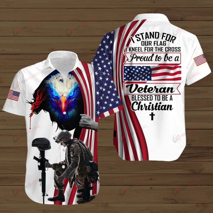 Proud to be a Veteran and Blessed to be Christian ALL OVER PRINTED SHIRTS