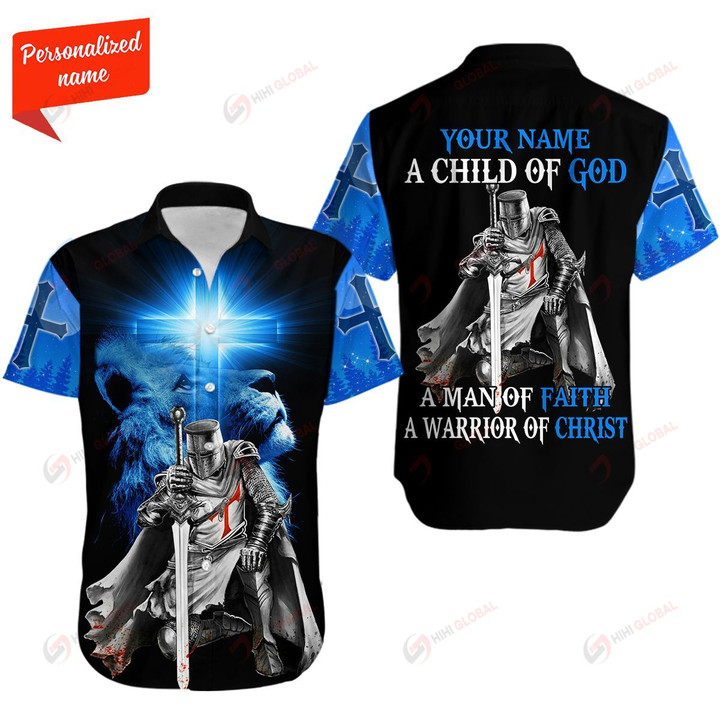 A Child of God A Man of Faith A Warrior of Christ KNIGHT CHRISTIAN JESUS Personalized ALL OVER PRINTED SHIRTS