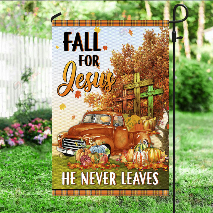 Fall for Jesus He never leaves Flag ALL OVER PRINTED