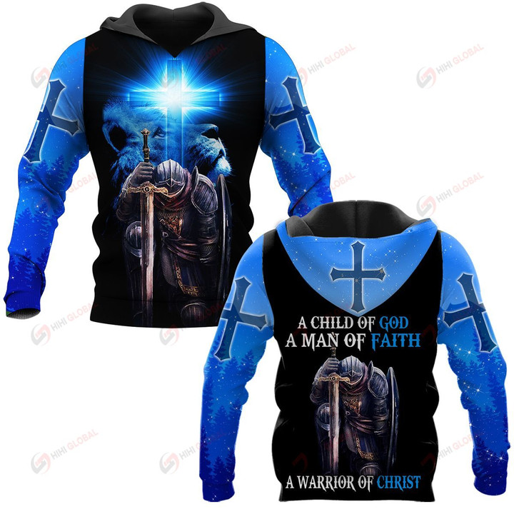 A CHILD OF GOD A MAN OF FAITH A WARRIOR OF CHRIST ALL OVER PRINTED SHIRTS