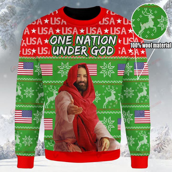 One Nation Under God All Over Print Sweater