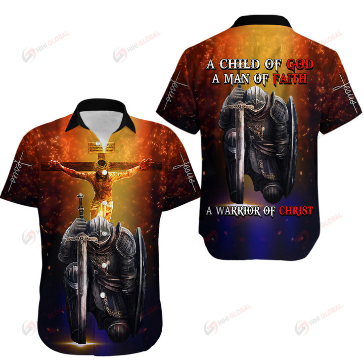 A Child of God a Man of Faith a Warrior of Christ Knight Christian God Jesus ALL OVER PRINTED SHIRTS
