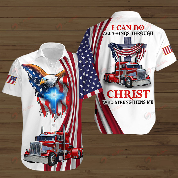 TRUCKER I CAN DO ALL THINGS THOUGH CHRIST WHO STRENGTHENS ME ALL OVER PRINTED SHIRTS HOODIE Polo Hawaiian