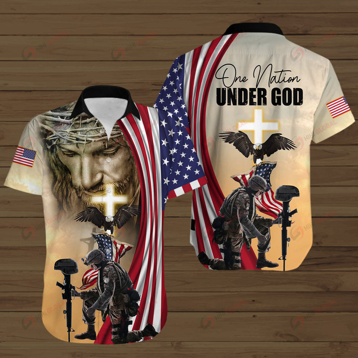 One Nation Under God Veteran ALL OVER PRINTED SHIRTS
