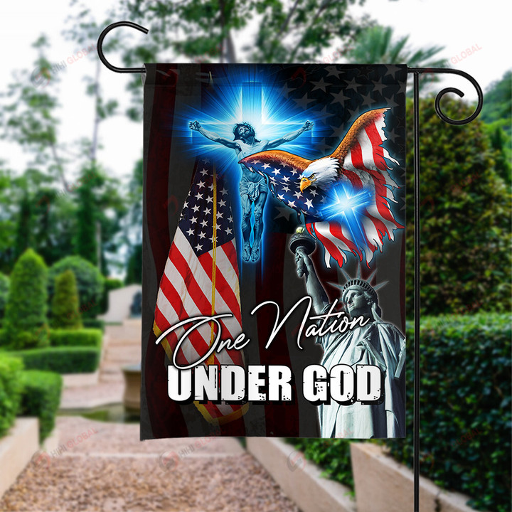 One Nation Under God Christian Jesus God Flag ALL OVER PRINTED