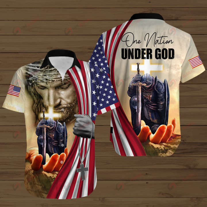 One Nation Under God Knight Christian ALL OVER PRINTED SHIRTS