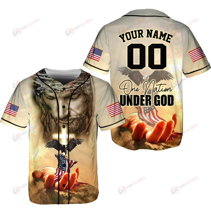 A Child of God Christian One Nation Under God Baseball Jersey Personalized ALL OVER PRINTED SHIRTS