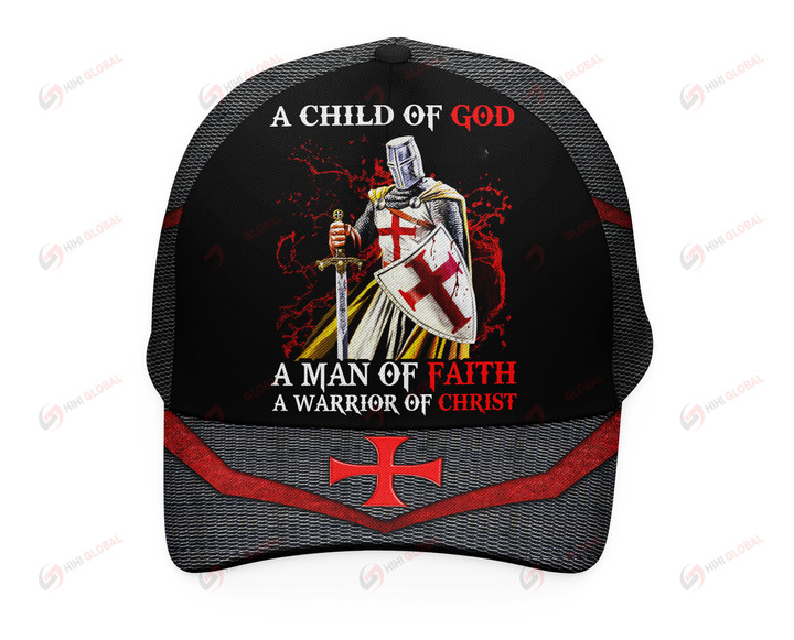Jesus Christ God A Child of God a Man of Faith A Warrior of Christ Classic 3d Cap ALL OVER PRINTED