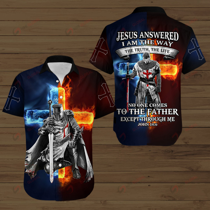 Jesus answer I am the way the Truth The Life Knight Templar Christian God ALL OVER PRINTED SHIRTS