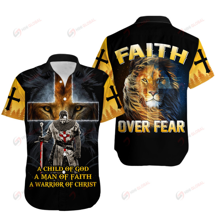 Faith Over Fear Templar Knight Christian God Jesus ALL OVER PRINTED SHIRTS