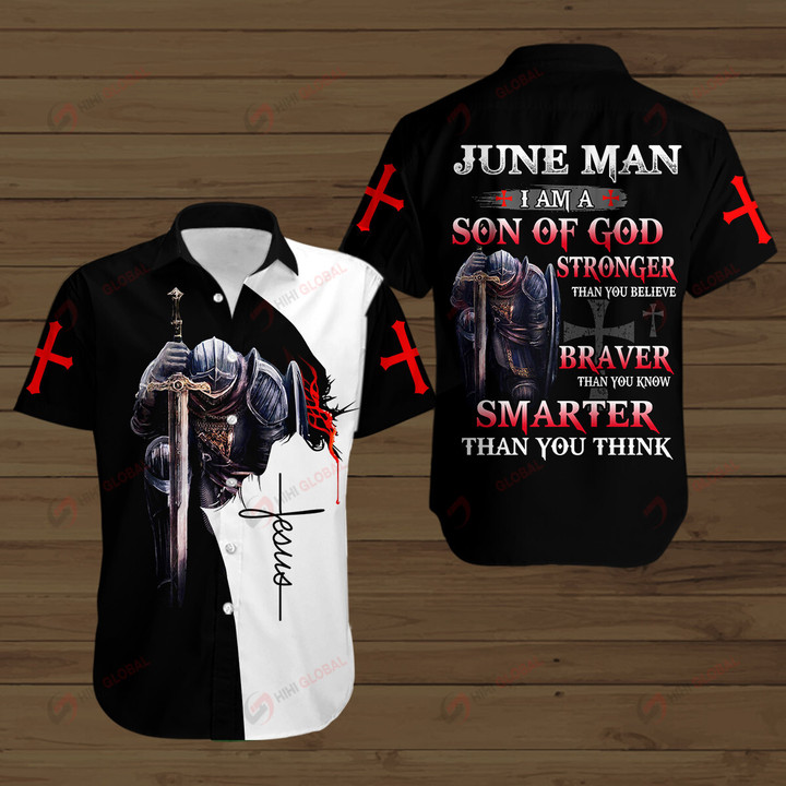 June man I am a Son Of God Templar Knight Christian God Jesus ALL OVER PRINTED SHIRTS