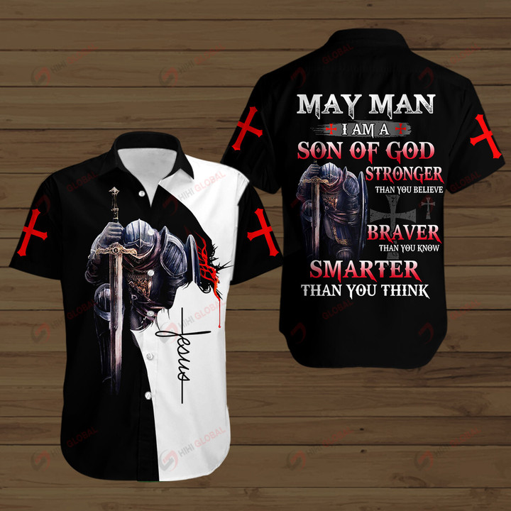 May man I am a Son Of God Templar Knight Christian God Jesus ALL OVER PRINTED SHIRTS