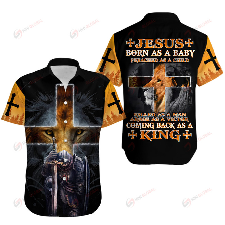 Jesus born as a Baby coming back as a King Christian God Jesus ALL OVER PRINTED SHIRTS