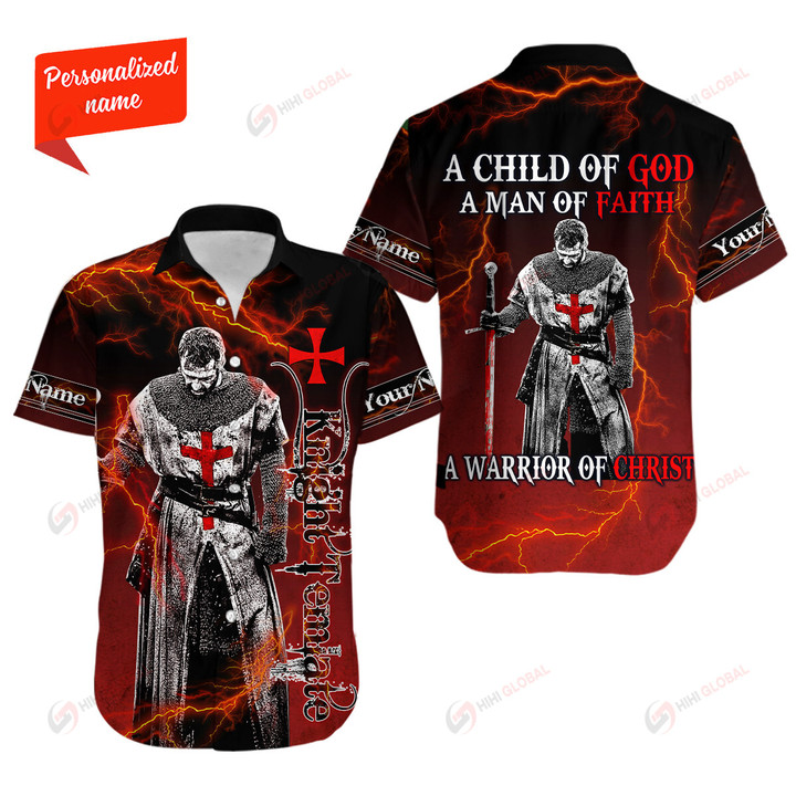 A Child of God Templar Knight Christian God Jesus Personalized ALL OVER PRINTED SHIRTS