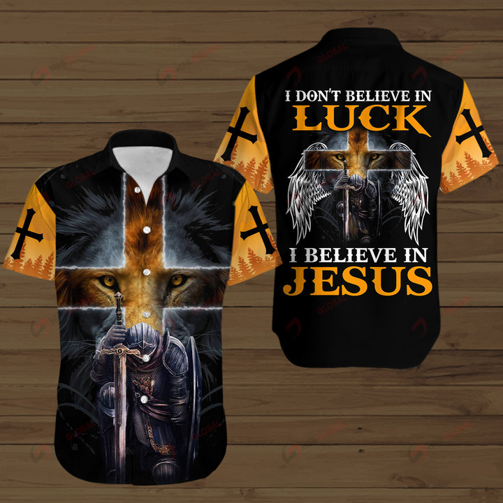 I don't believe in Luck I believe in Jesus Templar Knight Christian God Jesus ALL OVER PRINTED SHIRTS