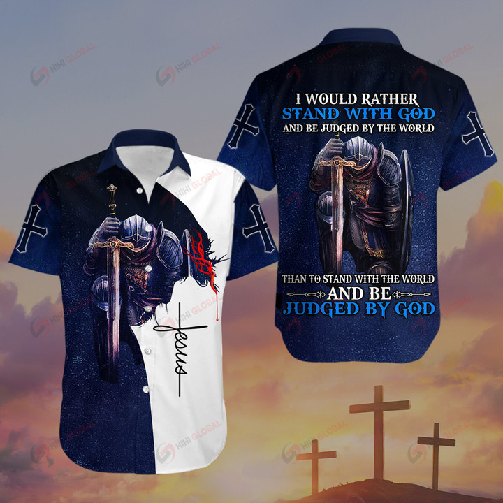 I would rather stand with God Templar Knight Christian God Jesus ALL OVER PRINTED SHIRTS