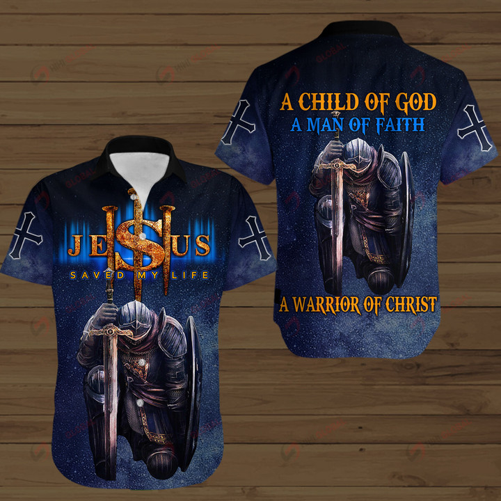 A Child of God a Man of Faith a Warrior of Christ Templar Knight Christian Jesus ALL OVER PRINTED SHIRTS