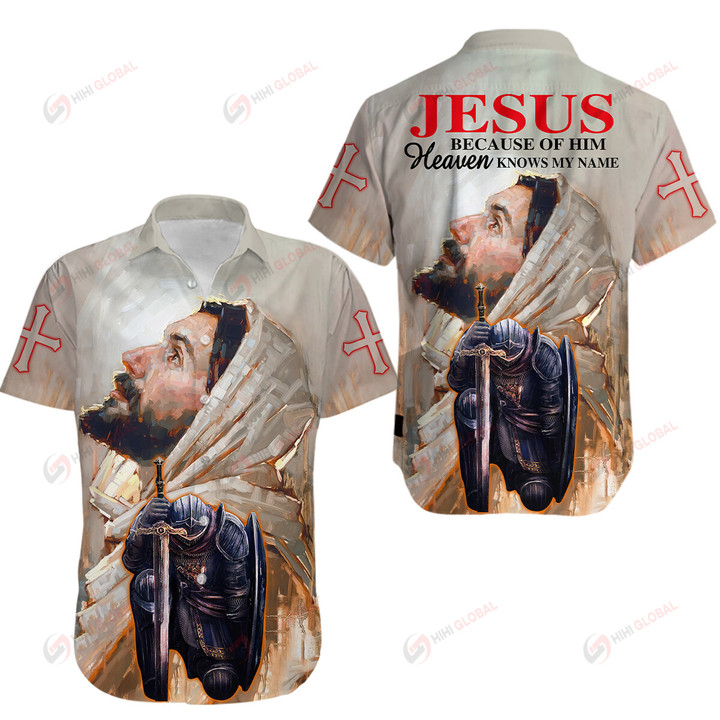 Jesus Because of Him Heaven Knows My name Christian Jesus ALL OVER PRINTED SHIRTS