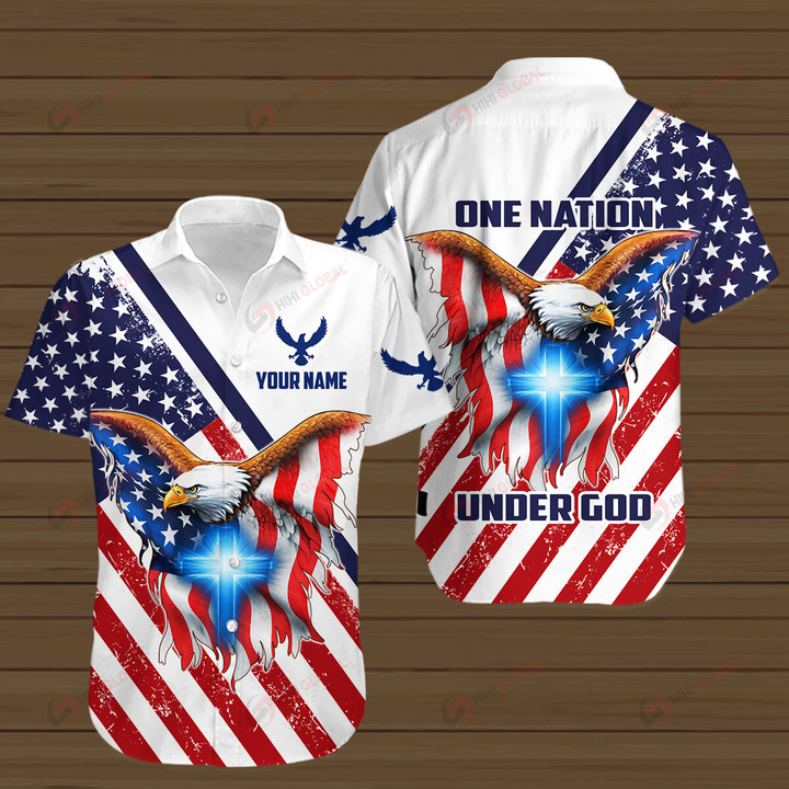 One Nation Under God Personalzied Christian Jesus ALL OVER PRINTED SHIRTS