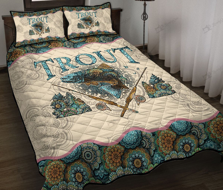 THE5145 Trout Fishing Quilt Bed Set