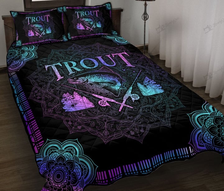 THE5146 Trout Fishing Quilt Bed Set