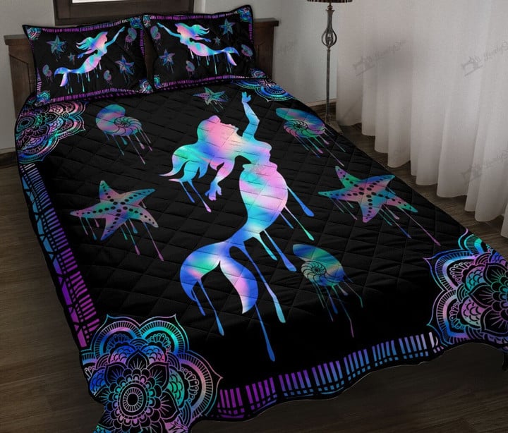 Mermaid Quilt Bed Set & Quilt Blanket-THE5158-THQ0183