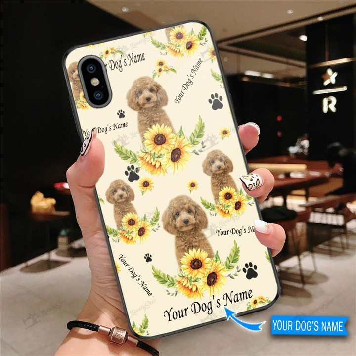 DUP1009 Poodle Personalized Glass Phone Case