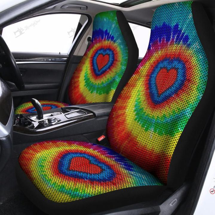 CHH0003 Tie Dye Heart Car Seat Covers