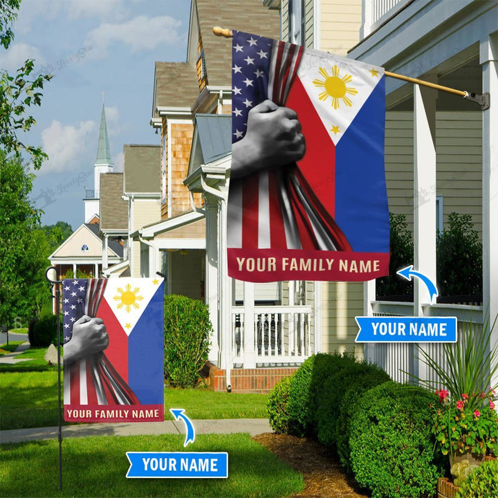THF20070716 America Philippines Personalized Flag