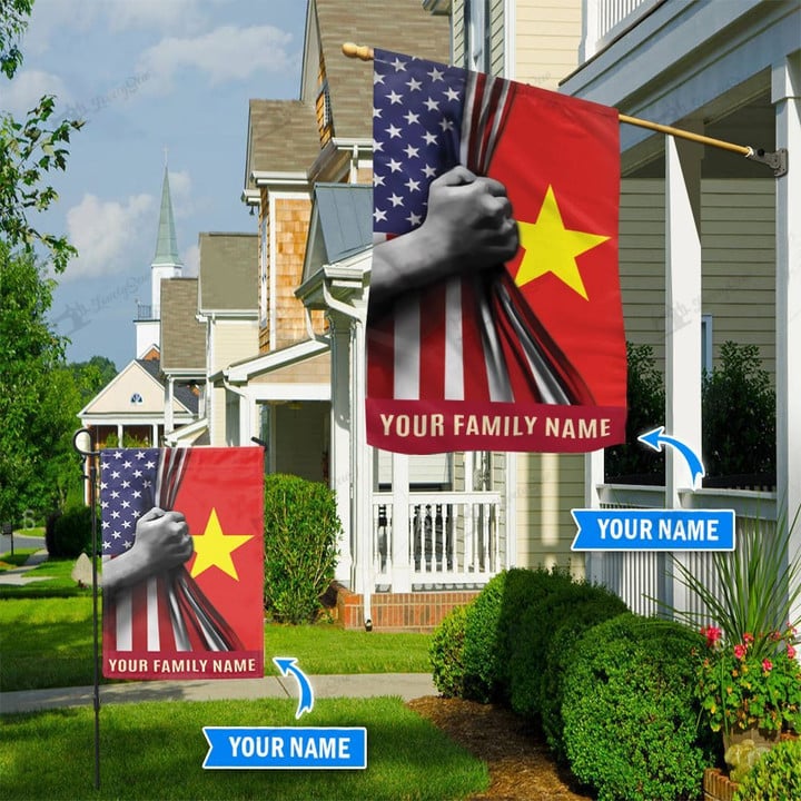 THF20070830 America Vietnam Personalized Flag