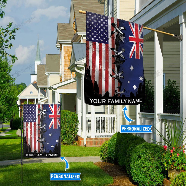 THF20070831 America & Australia Personalized Flag