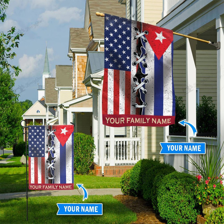 THF20071305 America & Cuba Personalized Flag
