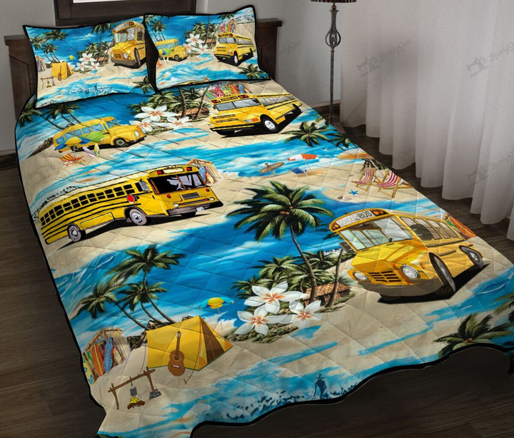 DIEX1807007-DIQX1807007- Bus school Quilt Bed Set & Quilt Blanket