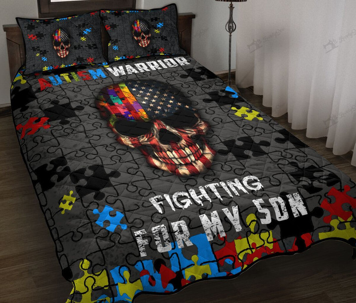 Autism Warrior Fighting for my son Quilt Bed Set & Quilt Blanket DVE20072204-DVQ20072204