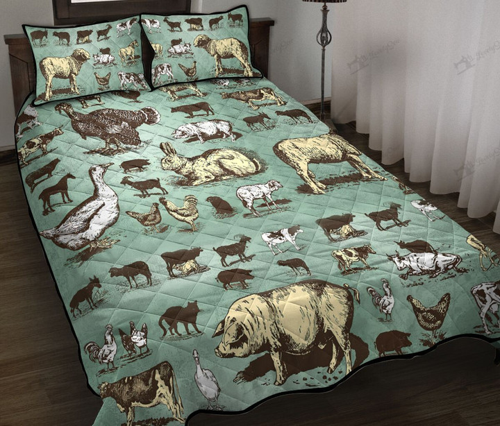 Farm Animals Quilt Bed Set & Quilt Blanket THE20072301-THQ20072301