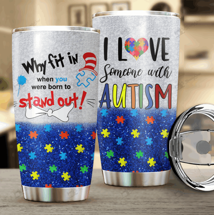 DVU20072401 Autism-Born to stand out Stainless Steel Tumbler