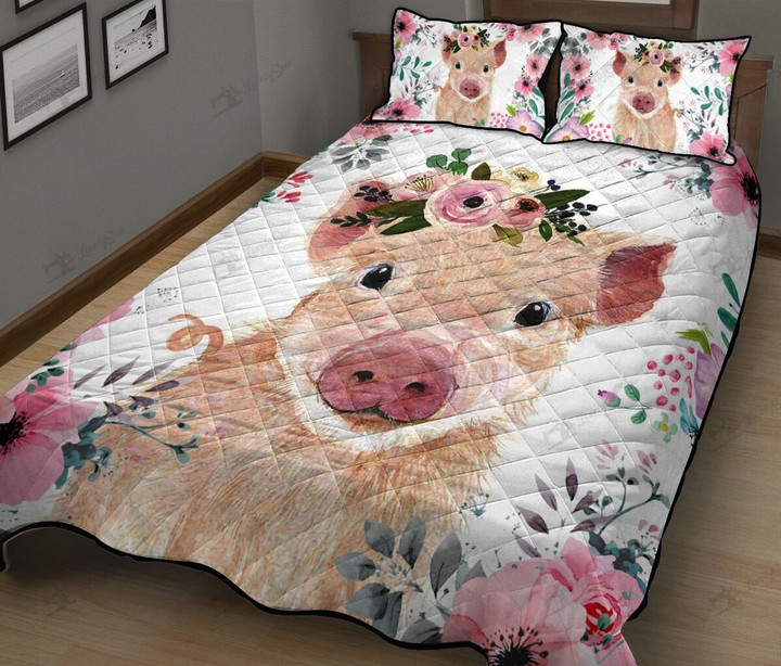 BIE20080310 Pig Flower Quilt Bed Set