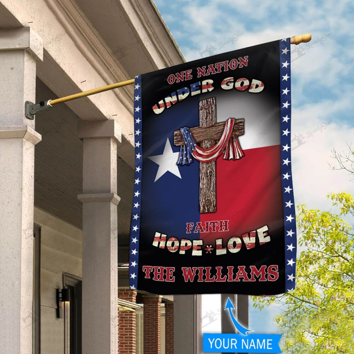TUF2703 God Bless Texas Personalized Flag