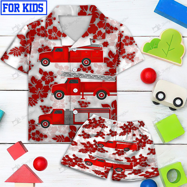 Fire Truck For Kids Hawaii Shirt & Shorts BIT21062415-BIO21062415