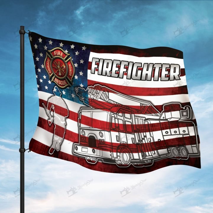 Firefighter-Fire Truck Flag DIF21062803
