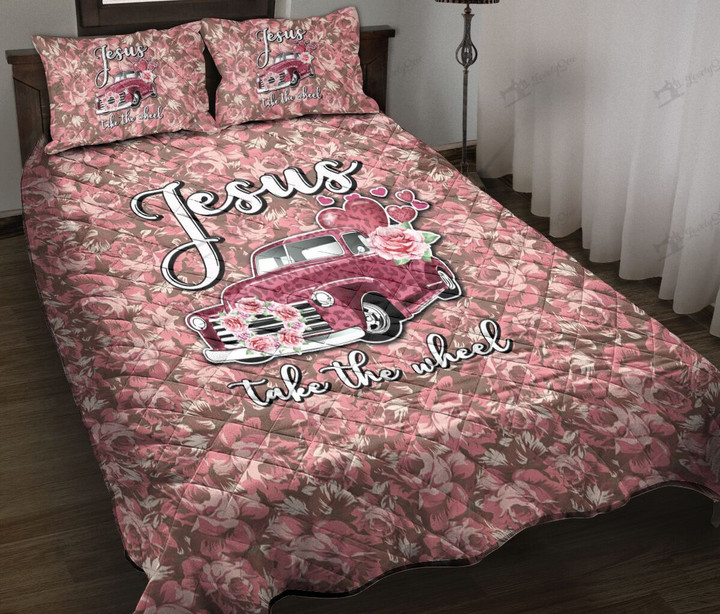 THE5003 Jesus take the wheel Quilt Bed Set