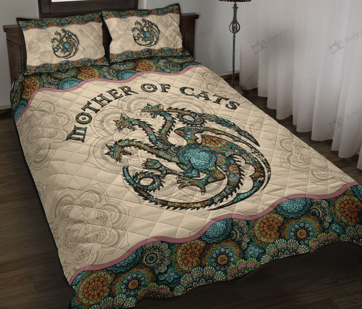 THE5006 Mother of cats Quilt Bed Set