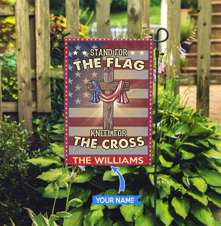 THF0102 Stand for the flag Kneel for the cross Personalized Garden Flag