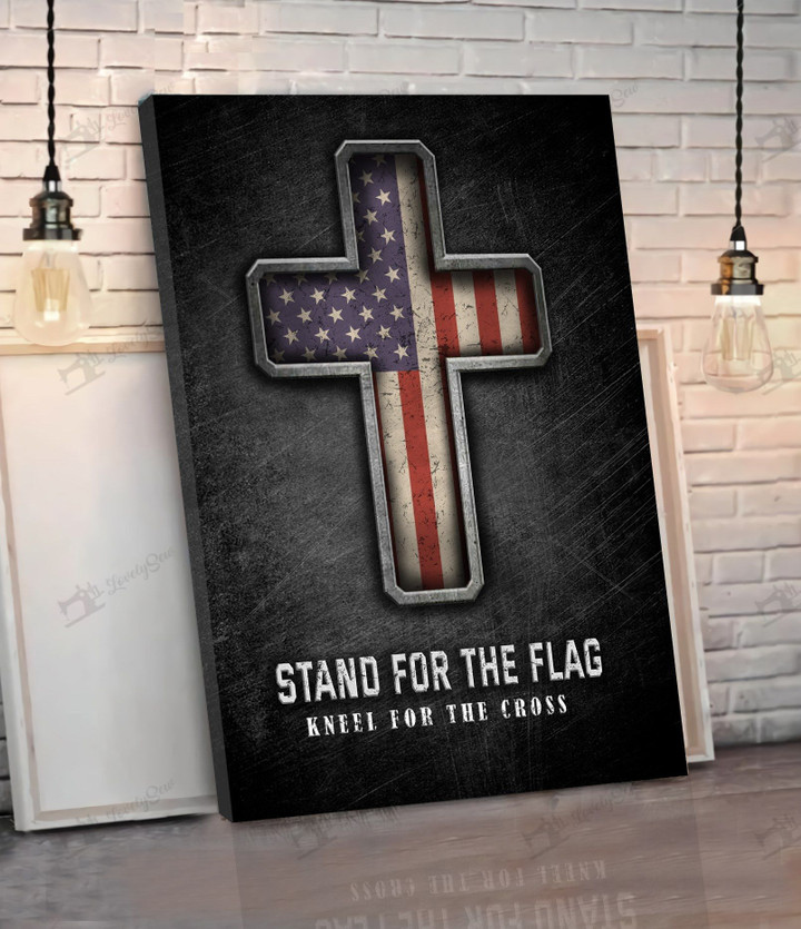 THD0133 Stand for the flag Kneel for the cross Vertical Matte Canvas