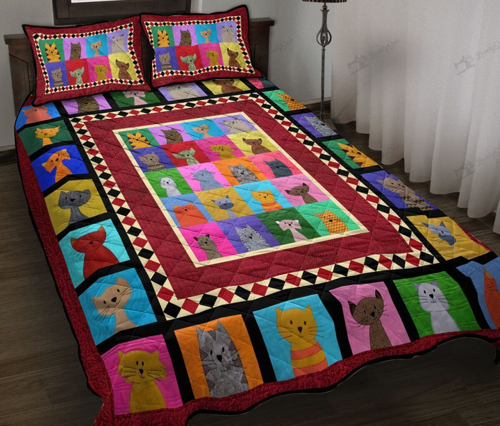 THE5054 Cat Quilt Bed Set